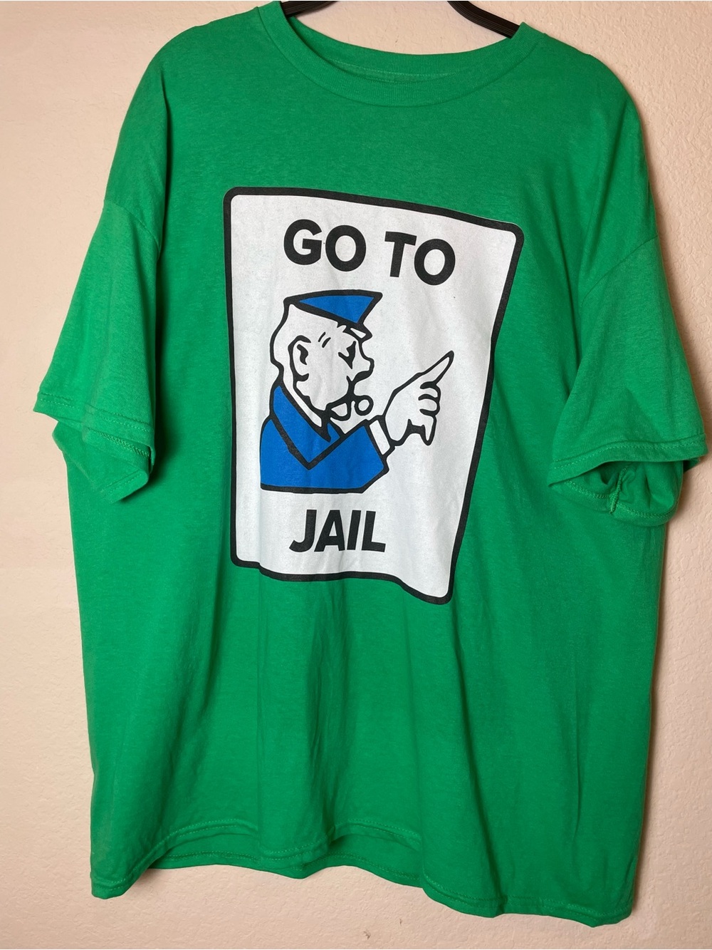 Gildan "Go to Jail" Graphic Gamer T-Shirt | Heavy Cotton | Bright Green